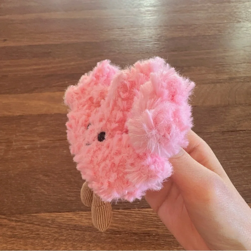 Cute Coral Plush Bag Charm Keychain Pendant Kawaii Coastal Ocean Gift